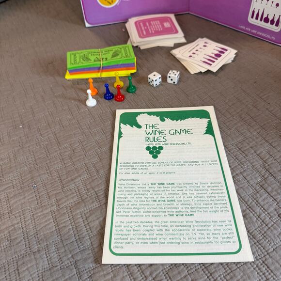 The Wine Game 1972 1978 Vintage Board Game Wine Diversions COMPLETE - Picture 8 of 10